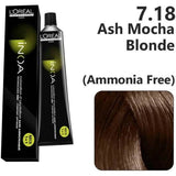 Loreal Inoa Hair Color 60G 7.18 Ash Mocha Blonde +Developer 1000ml Combo - Beauty Rush