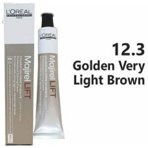 Loreal Majirel Hair Color 50G 12.3 Golden Very Light Brown+ Oxidant 1000Ml Combo - Beauty Rush