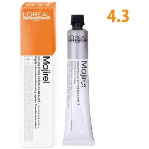 Loreal Majirel Hair Color 50G 4.3 Brown Gold Reflect + Oxidant 1000Ml Combo - Beauty Rush