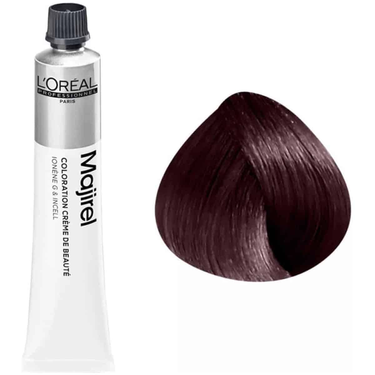 Loreal Majirel Hair Color 50G 5.52 Light Mahogany Iridescent Brown+ Oxidant 1000Ml Combo - Beauty Rush