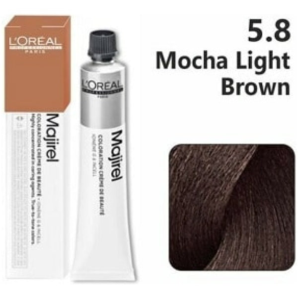 Loreal Majirel Hair Color 50G 50G 5.8 Mocha Light Brown) - Beauty Rush