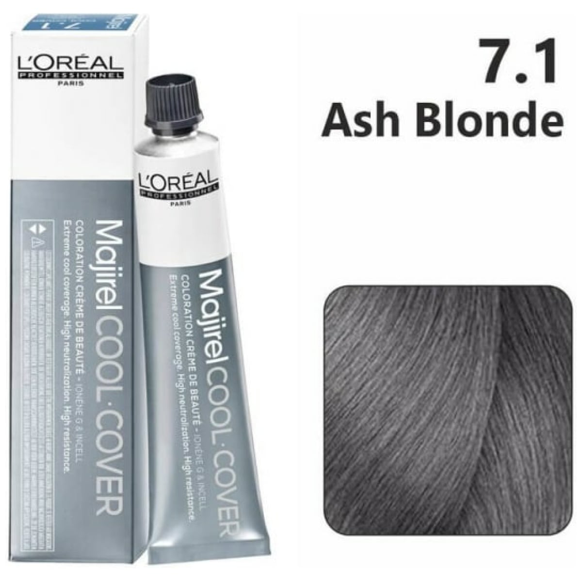 Loreal Professional Majirel Hair Color 50G 50ml 7.1 Ash Blonde+ Oxidant 1000Ml Combo - Beauty Rush
