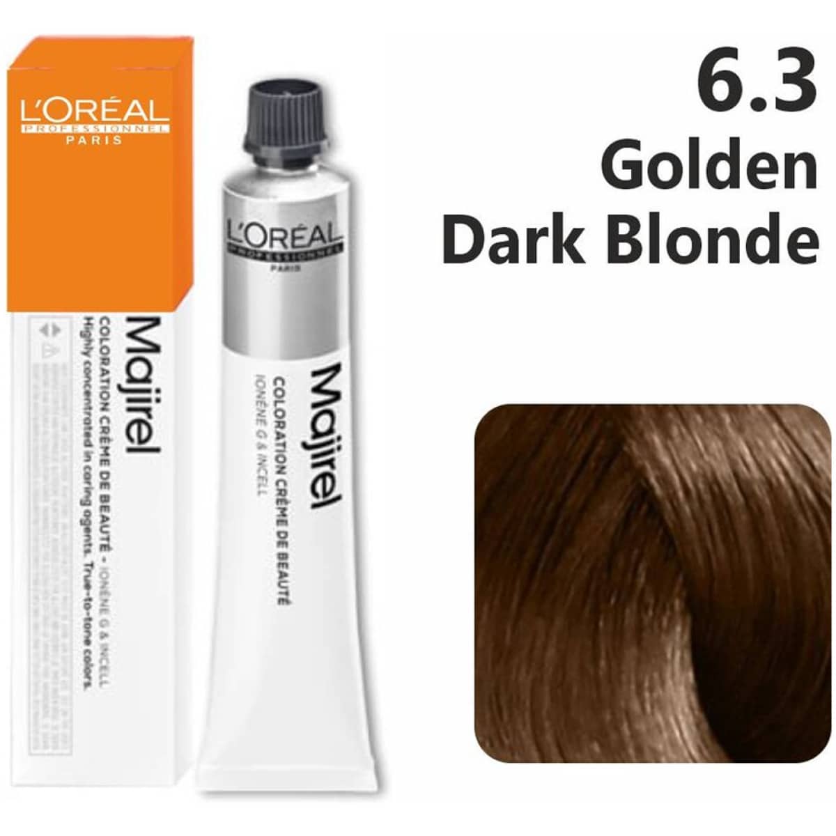 Loreal Majirel Hair Color 50G 6.3 Golden Dark Blonde+ Oxidant 1000Ml Combo - Beauty Rush