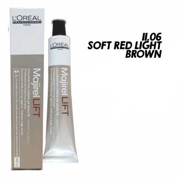 Loreal Professional Majirel Hair Color 50G No 11.06 Soft Red Light Brown + Oxidant 495Ml Combo - Beauty Rush
