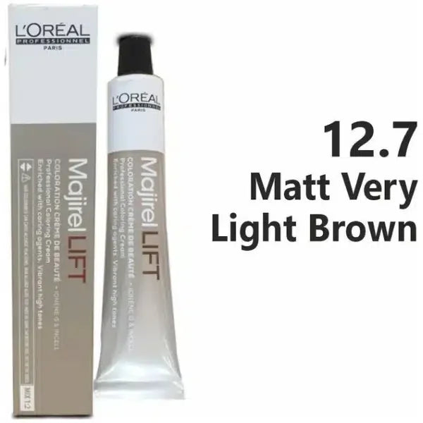 Loreal Professional Majirel Hair Color 50G No 12.7 Matt Very Light Brown + Oxidant 495Ml Combo - Beauty Rush