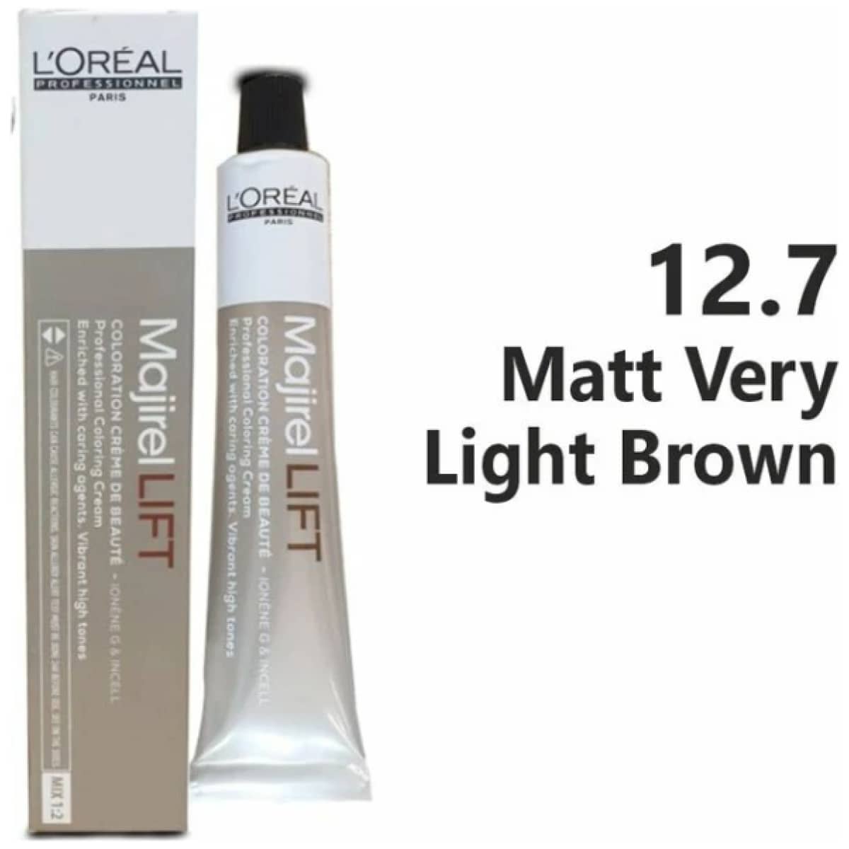 Loreal Majirel Majilift Hair Color 50G 12.7 Matt Very Light Brown+ Oxidant 1000Ml Combo - Beauty Rush