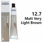 Loreal Majirel Majilift Hair Color 50G 12.7 Matt Very Light Brown+ Oxidant 1000Ml Combo - Beauty Rush
