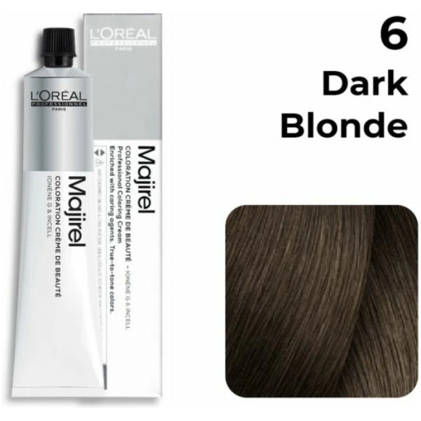 Loreal Professional Majirel Hair Color 50G 6 Dark Blonde + Oxidant 1000Ml Combo - Beauty Rush