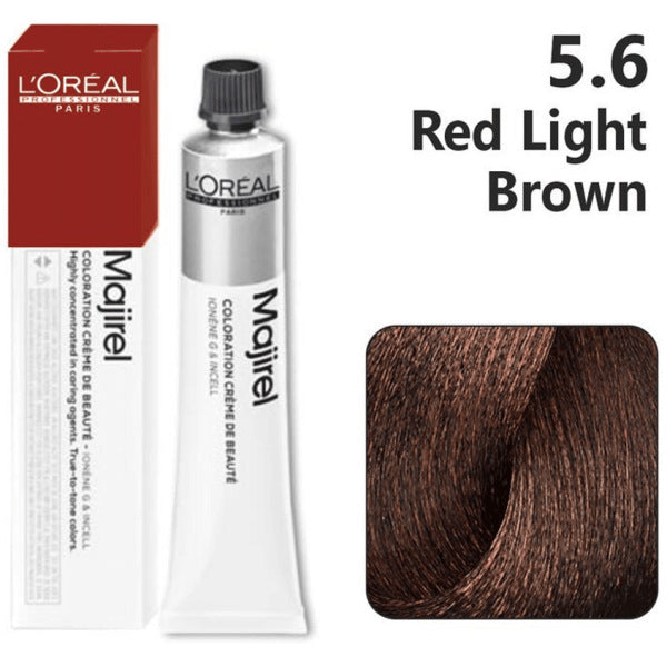 Loreal Professional Majirel Hair Color 50G 5.6 Red Light Brown - Beauty Rush
