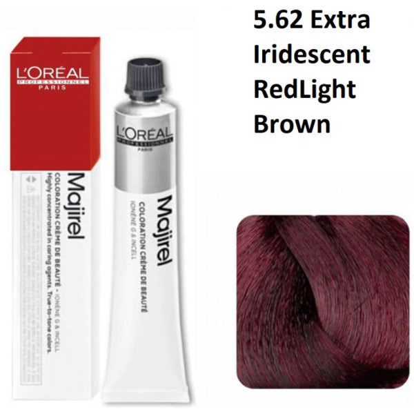 Loreal Professional Majirel Hair Color 50G 5.62 Majirouge Iridiscent Red Light Brown - Beauty Rush