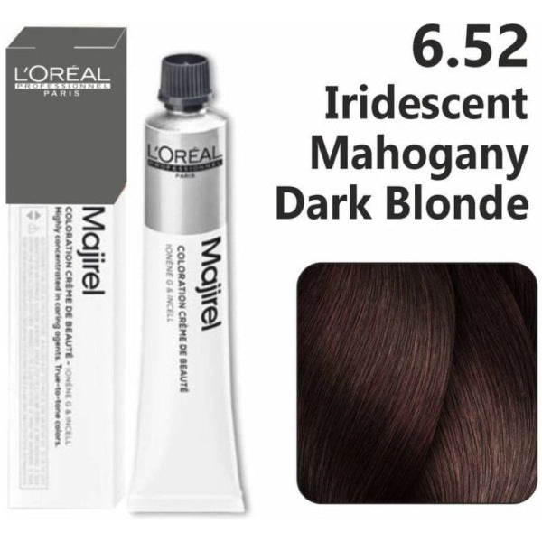 Loreal Professional Majirel Hair Color 50G 6.52 Iridescent Mahogany Dark Blonde - Beauty Rush