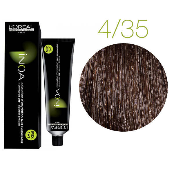 Loreal Inoa Ammonia Free Hair Color 60G 4.35 Golden Mahogany Brown - Beauty Rush