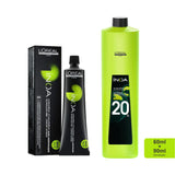 Loreal Inoa Ammonia Free Hair Color 60G 4.0 Brown + 20Vol 6% Developer 90Ml - Beauty Rush