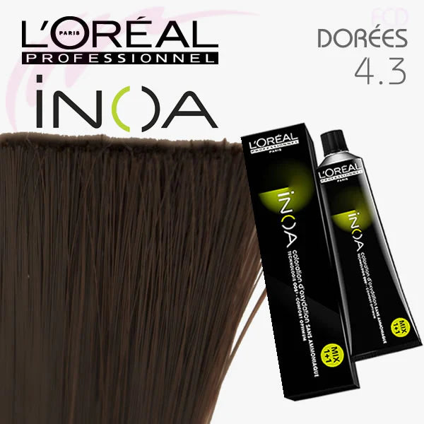 Loreal Inoa Ammonia Free Hair Color 60G 4.3 Golden Brown - Beauty Rush