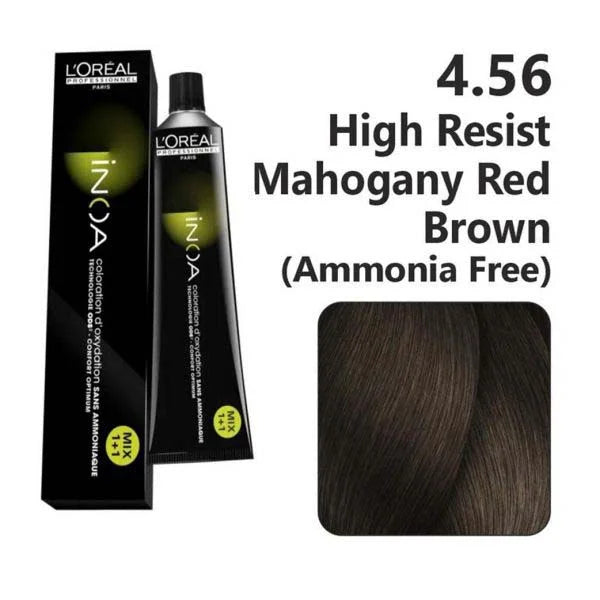 Loreal Inoa Ammonia Free Hair Color 60G 4.56 Mahogany Red Brown - Beauty Rush