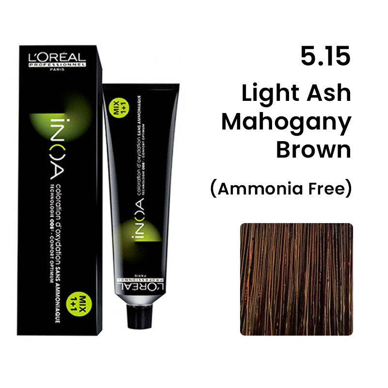Loreal Inoa Ammonia Free Hair Color 60G 5.15 Ash Mahogany Brown - Beauty Rush