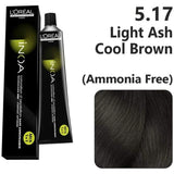 Loreal Inoa Ammonia Free Hair Color 60G 5.17 Light Ash Cool Brown + Developer 1000ml Combo - Beauty Rush