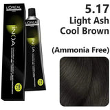 Loreal Inoa Ammonia Free Hair Color 60G 5.17 Light Ash Cool Brown + Developer 90ml Combo - Beauty Rush