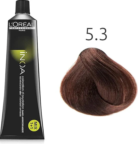 Loreal Inoa Ammonia Free Hair Color 60G 5.3 Light Golden Blond - Beauty Rush