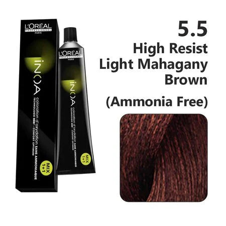 Loreal Inoa Ammonia Free Hair Color 60G 5.5 Light Mahogany Brown - Beauty Rush