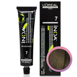 Loreal Inoa Ammonia Free Hair Color 60G 7 Blonde + 20Vol 6% Developer 1000Ml - Beauty Rush
