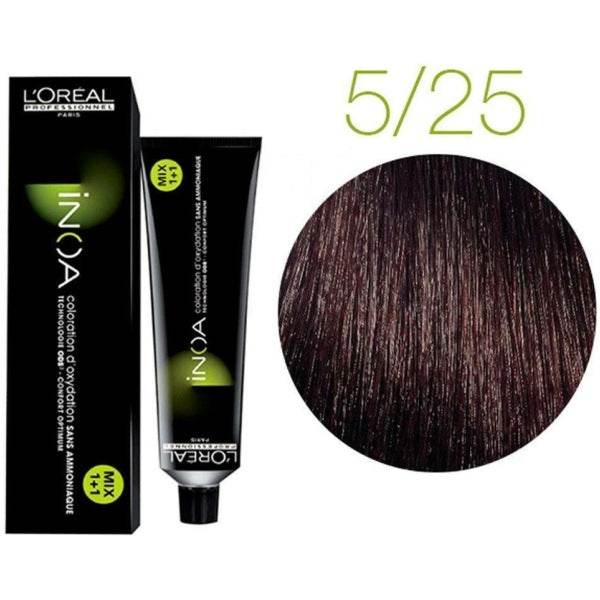 Loreal Inoa Hair Color 60G 5.25 Light Mahogany Brown +Developer 1000ml Combo - Beauty Rush