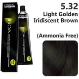 Loreal Inoa Hair Color 60G 5.32 Light Golden Iridescent Brown + Developer 90ml Combo - Beauty Rush