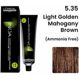 Loreal Inoa Hair Color 60G 5.35 Light Golden Mahogany Brown +Developer 1000ml Combo - Beauty Rush