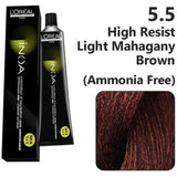 Loreal Inoa Hair Color 60G 5.5 Light Mahogany Brown +Developer 1000ml Combo - Beauty Rush
