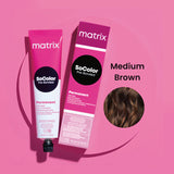 Matrix SoColor Pre-Bonded Permanent Cream Hair Color No. 4.0 (4NN), Medium Brown - 90g