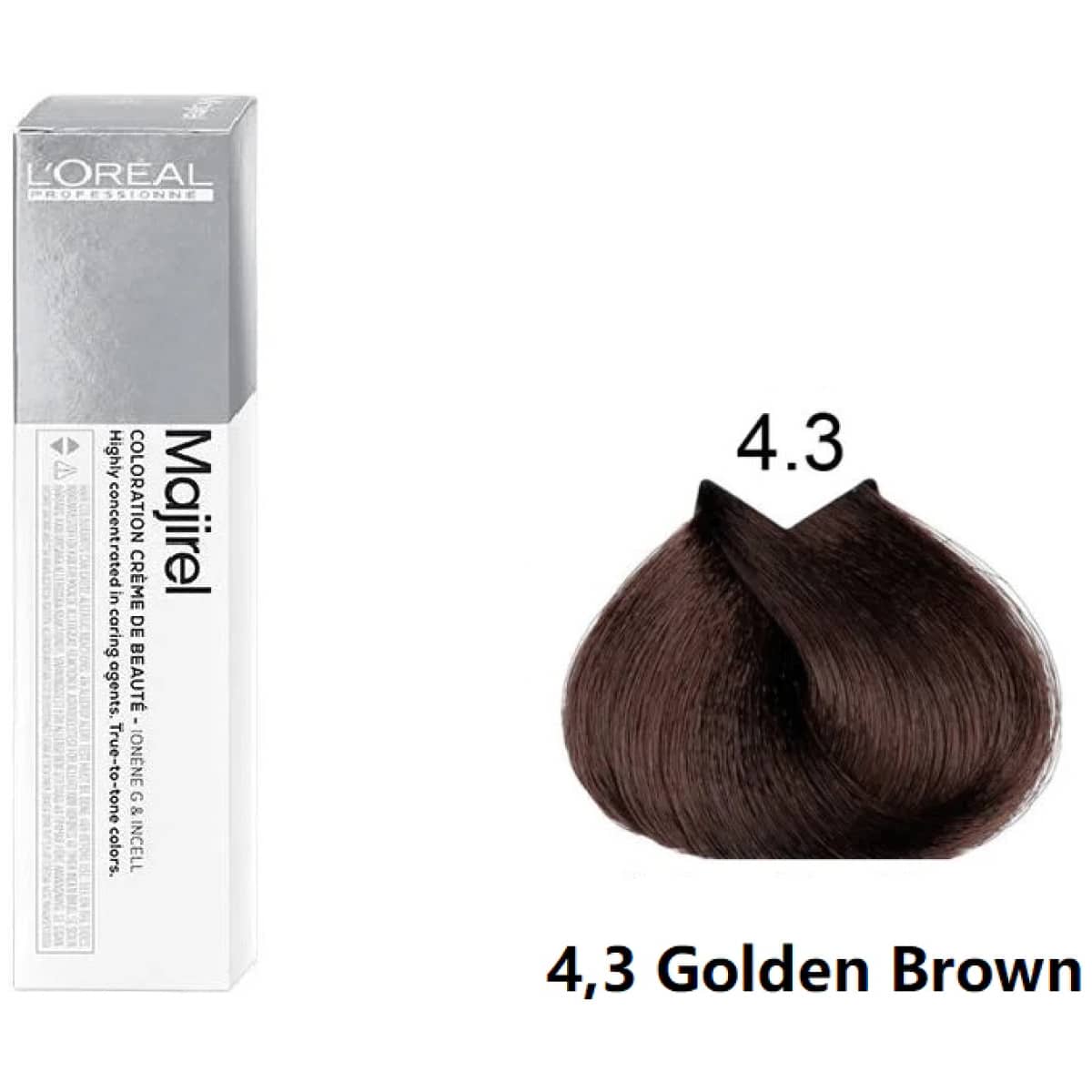 Loreal Majirel Hair Color 50G 4.3 Golden Brown+ Oxidant 1000Ml Combo - Beauty Rush
