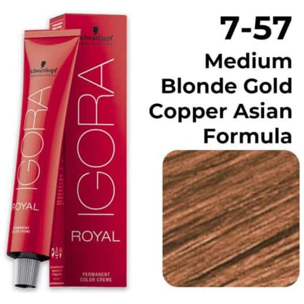 Schwarzkopf Igora Hair Color 60ml 7-57 Medium Blonde Gold Copper - Beauty Rush