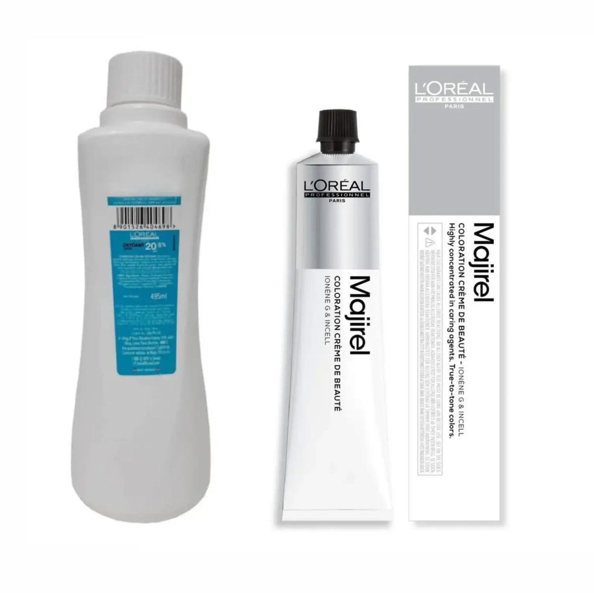 Loreal Professional Majirel Hair Color 50G No 12.7 Matt Very Light Brown + Oxidant 495Ml Combo - Beauty Rush