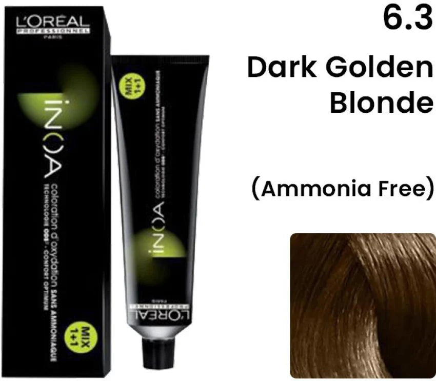 Loreal Inoa Ammonia Free Hair Color 60G 6.3 Dark Golden Blonde - Beauty Rush