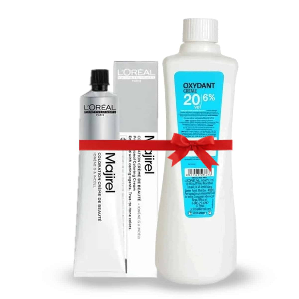 Loreal Professional Majirel Hair Color 50G 6.13 Golden Ash Dark Blonde + Oxidant 1000Ml Combo - Beauty Rush